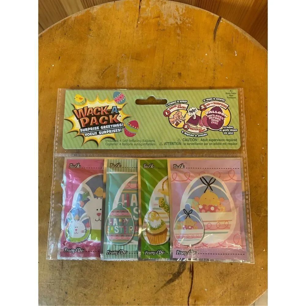 Easter Balloons Egg Wack-a-pack Surprise 1 Package Of 4 - Self-inflating Foil (8